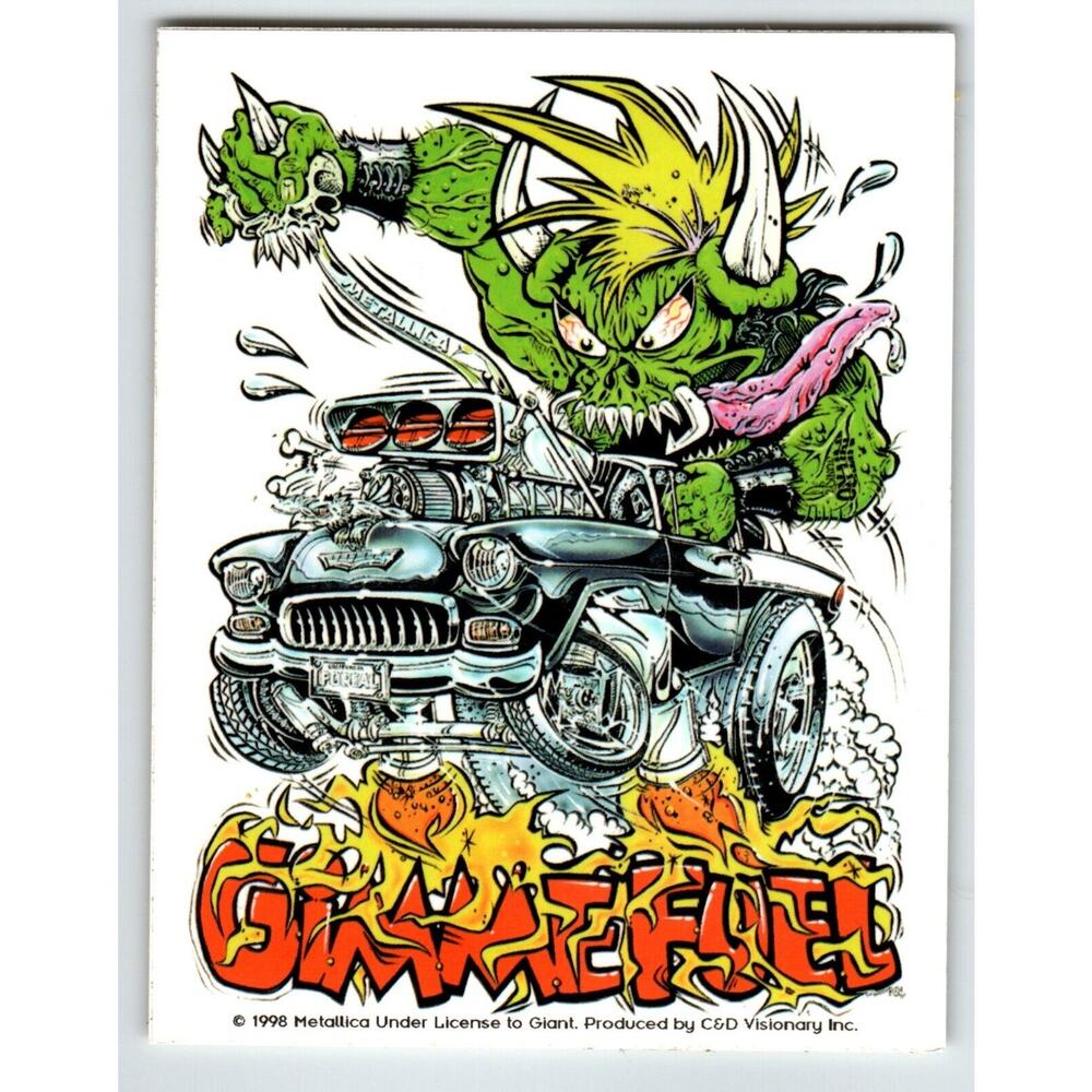 Metallica Monster Truck Hot Rod Green Horn Beast Decal Sticker 1998 Heavy Metal